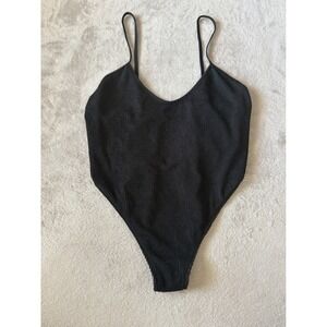 Good American Women's 5/6 (1XL-2XL) Always Fit Ribbed One Piece Cheeky‎ Swimsuit